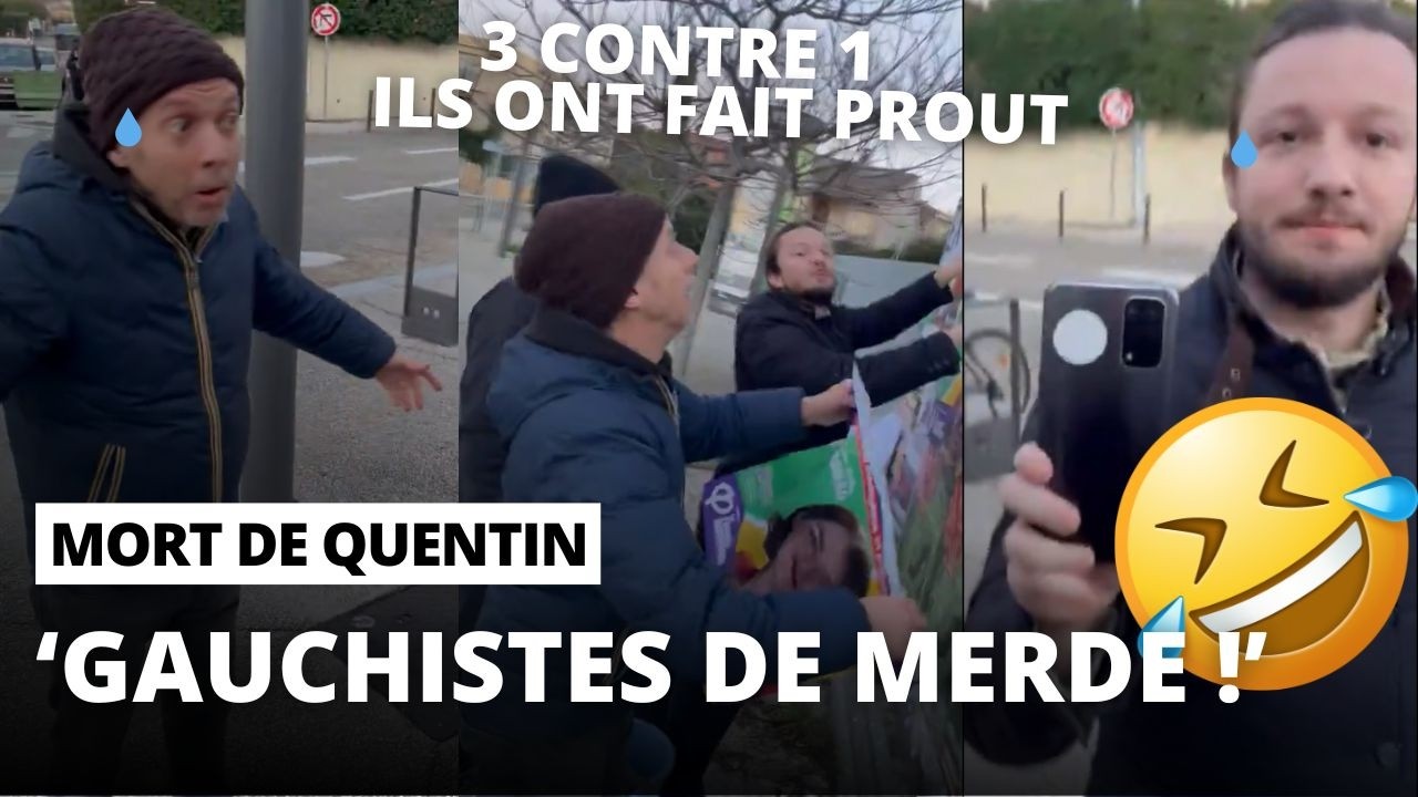 Un jeune patriote HUMILIE 3 antifas apr&egrave;s le meurtre de Quentin !!! La honte ?!