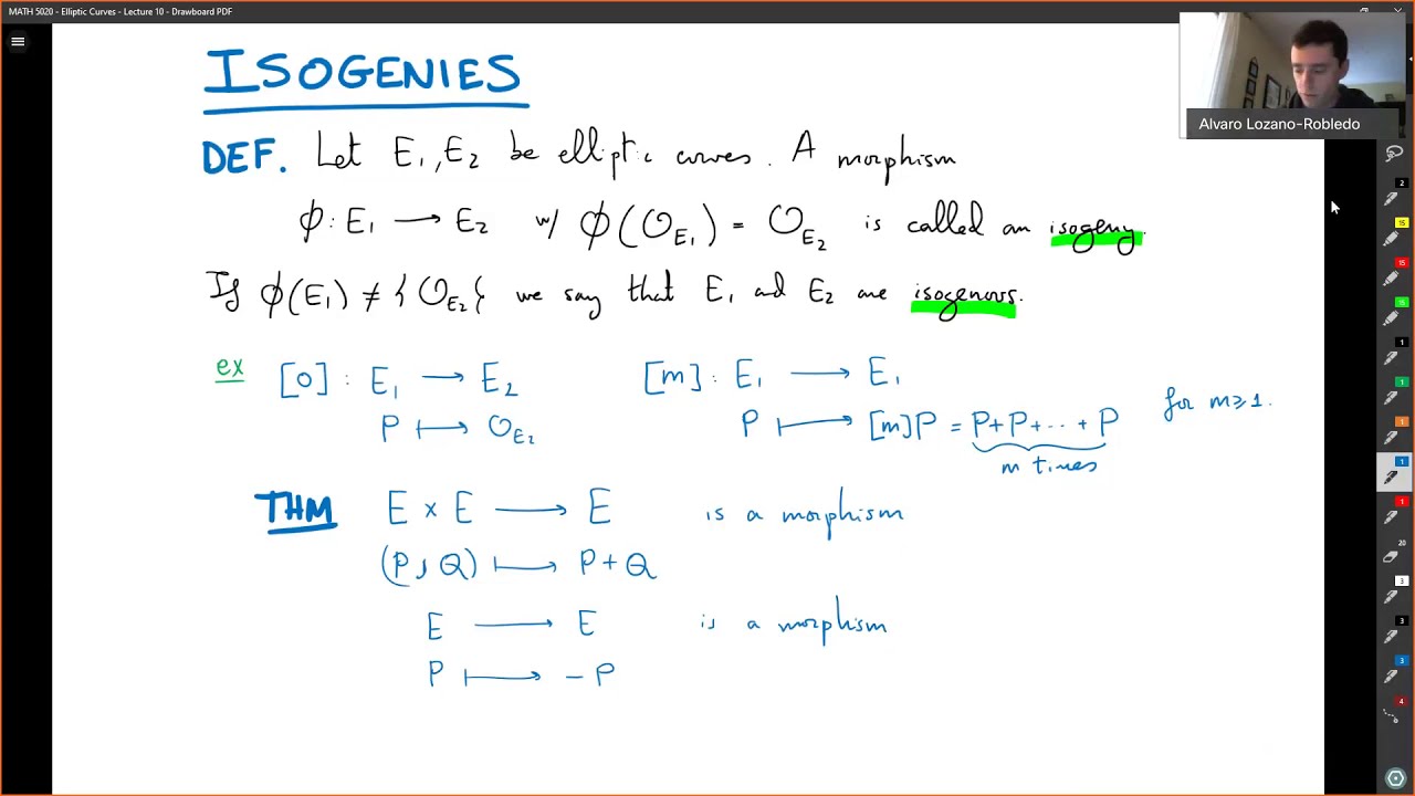 Elliptic Curves - Lecture 10a - Isogenies (part 1)