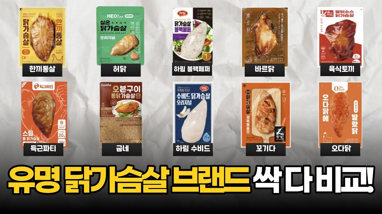 [닭가슴살 제품 리뷰 추천] 10개 제품 비교 후 발견한 가격, 맛 다 잡은 가성비 닭가슴살 추천ㅣ한끼통살,허닭,하림,바르닭,육식토끼, 득근파티, 굽네, 꼬기다, 오다닭