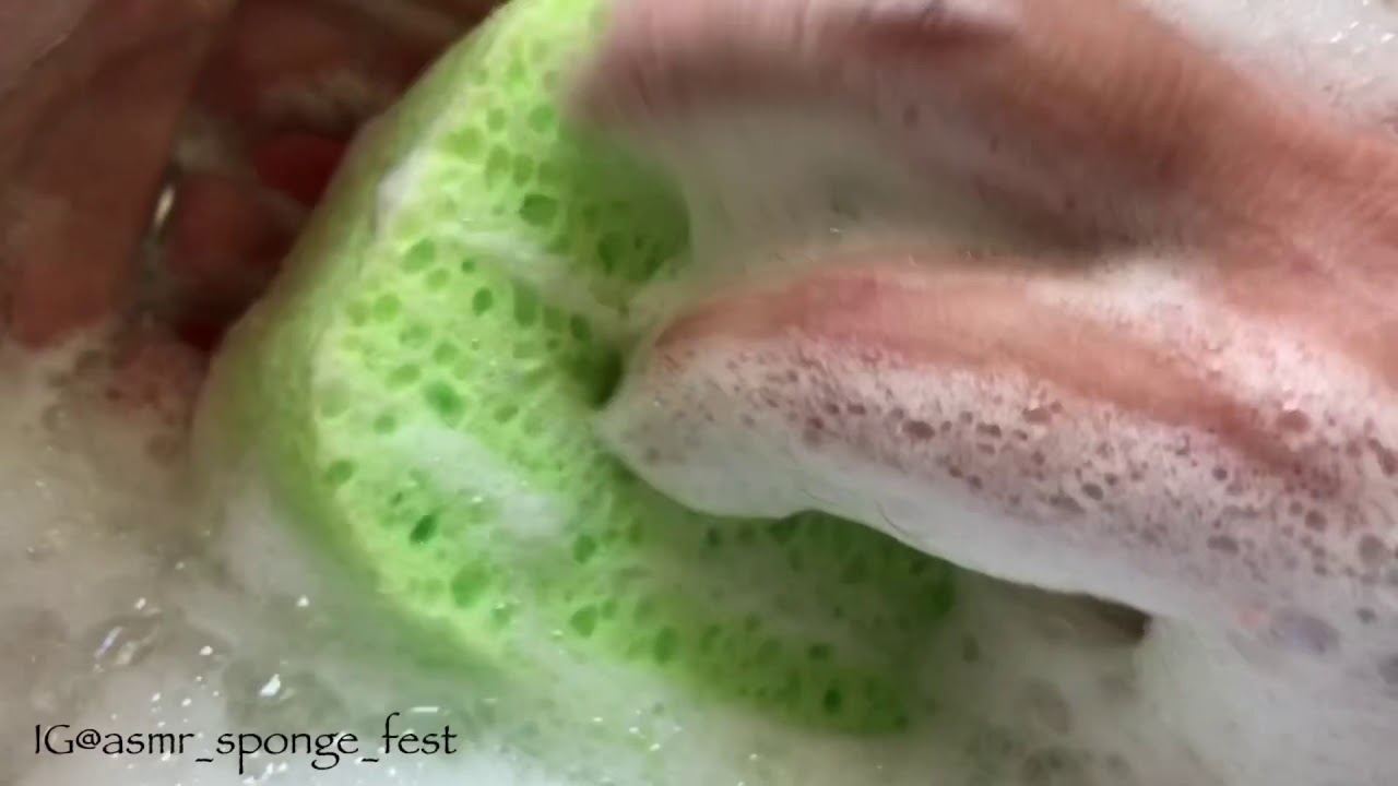 ASMR Soapy squeezing/ FAST scratching & rinsing (No talking)