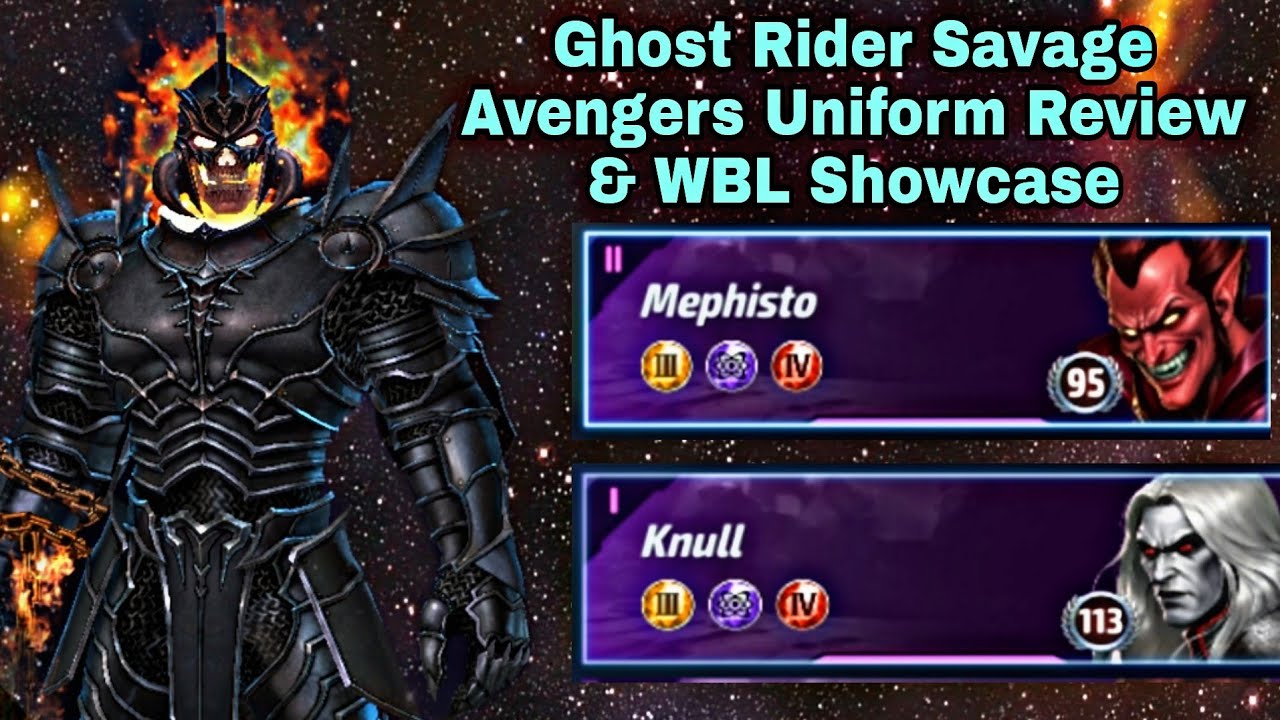 Ghost Rider Savage Avengers&nbsp;Uniform Review & WBL Showcase - Marvel Future Fight