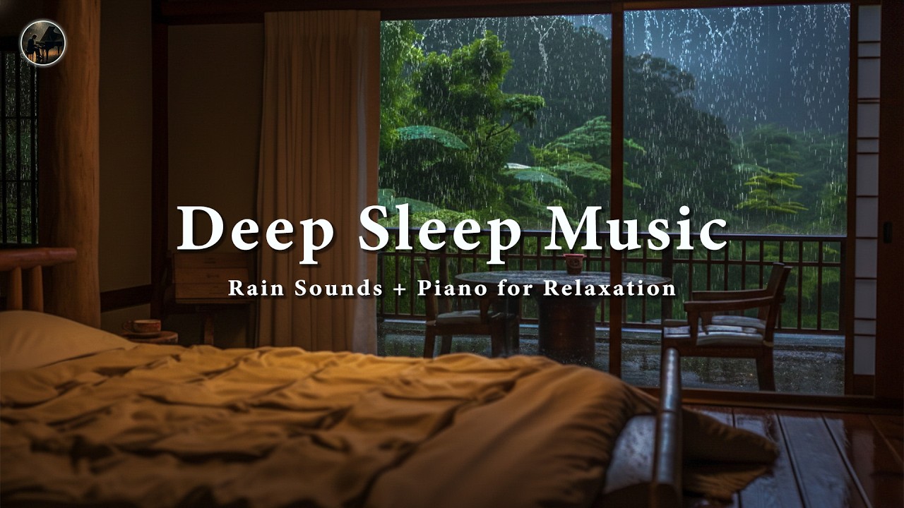 3 Hours of Rain Sounds with Piano Music 🎶 Cozy Bedroom Ambience for Deep Sleep and Healing