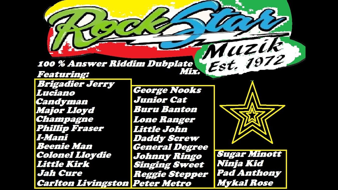 ROCKSTAR MUZIK SOUND SYSTEM 100% ANSWER RIDDIM DUBPLATE MIX.