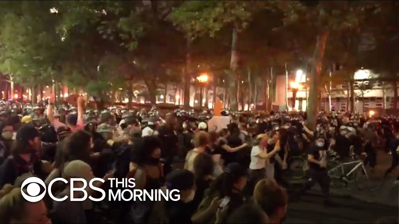 Police crack down on protesters defying curfew orders during confrontation in Brooklyn