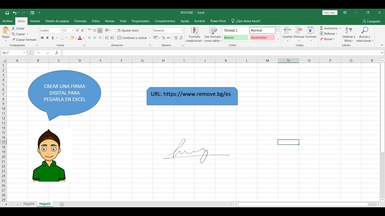 CREAR FIRMA DIGITAL Y PEGARLA EN EXCEL
