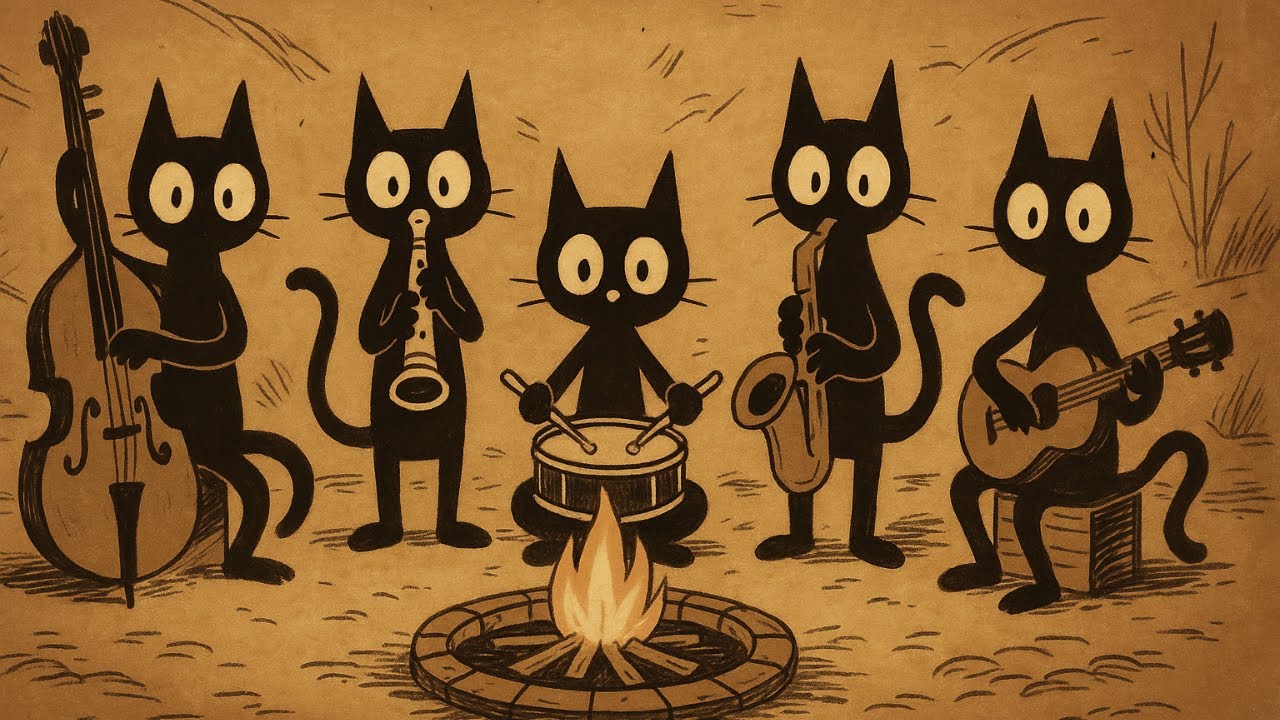 Black Cats by the Bonfire: Deep Bass Jazz for Calm & Creative Work