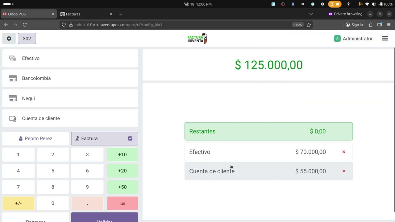 Como hacer un Facturas a Credito/Cuenta Cliente y Abonos desde el Punto de Venta en Odoo 18 y 19