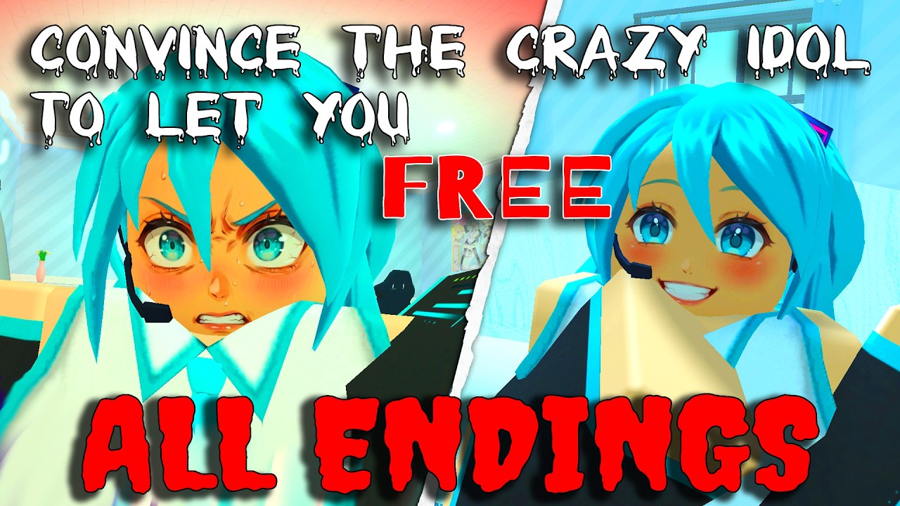 Convince the CRAZY Idol to let you free - ALL Endings - All Badges - Full Gameplay [ROBLOX]