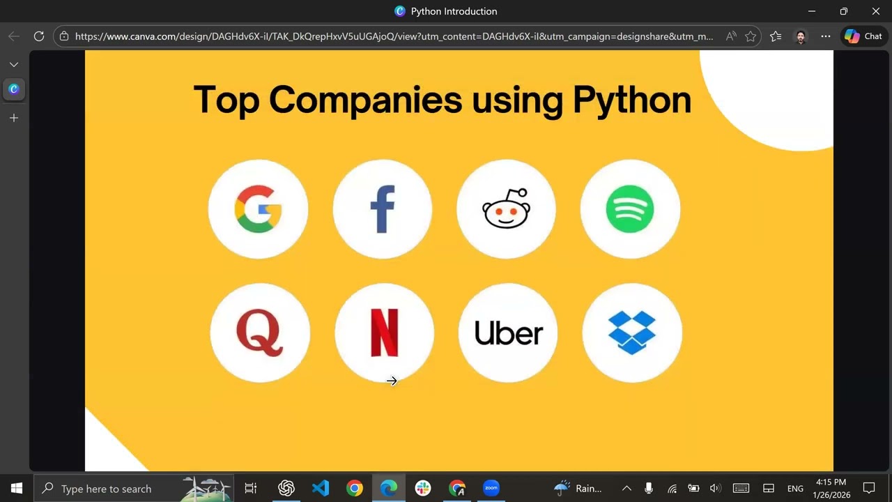 4PM| Python For Absolute Beginner| Week1|Day1