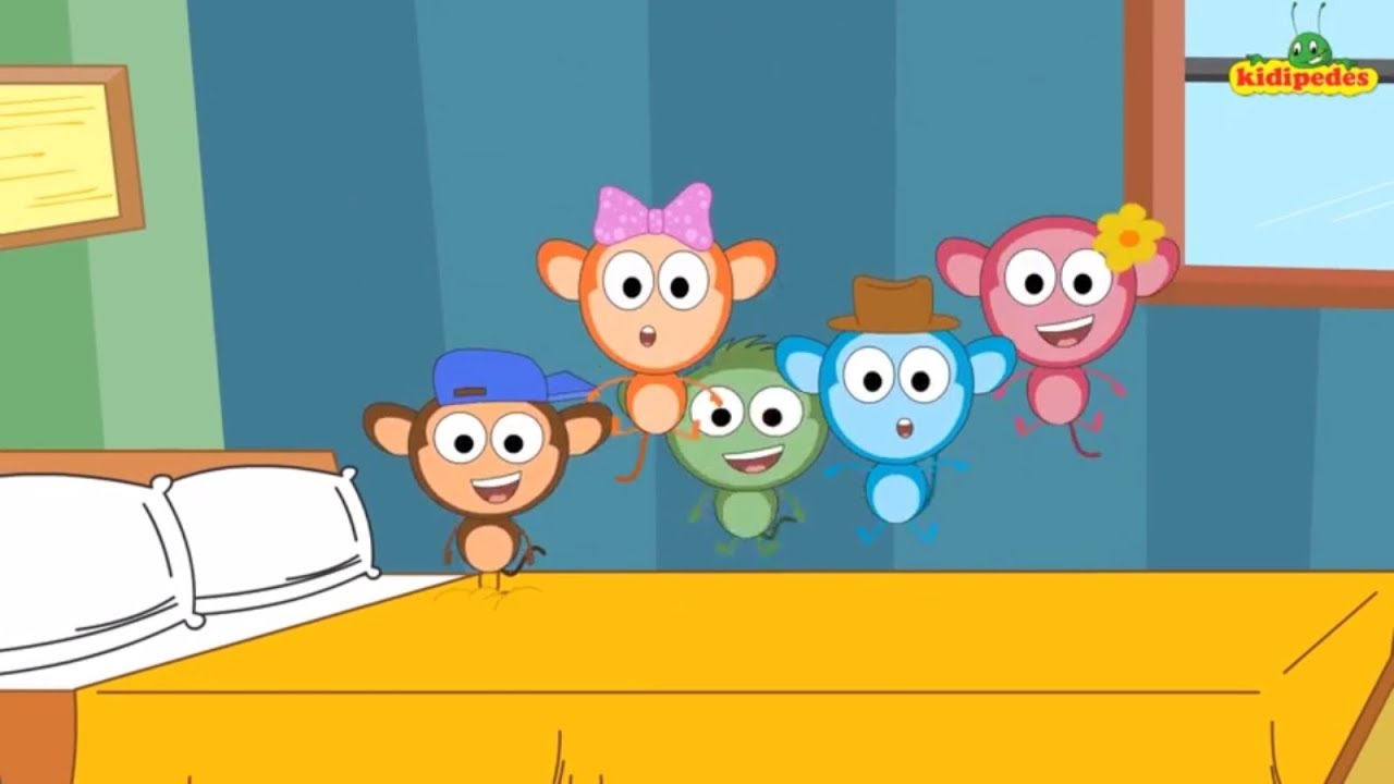 Five Little Monkeys Jumping - Kindergarten Nursery Rhymes I Children Songs