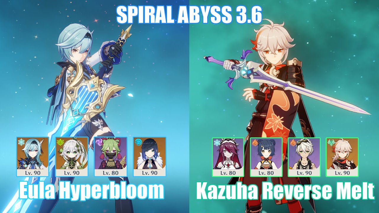 C0 Eula Hyperbloom & C0 Kazuha Reverse Melt | Spiral Abyss 3.6 | Genshin Impact
