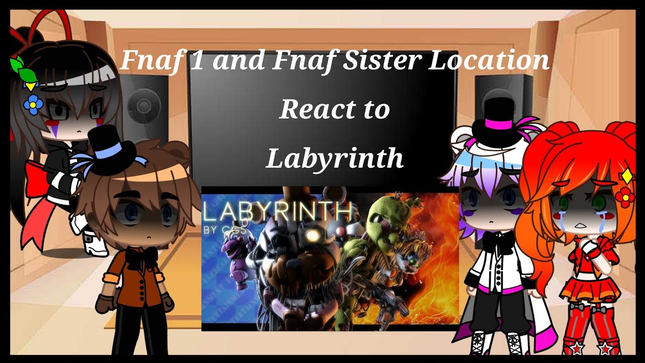 Fnaf 1 and Fnaf Sister Location react to "Labyrinth" (Español🇪🇸/English🇺🇸/GachaClub)