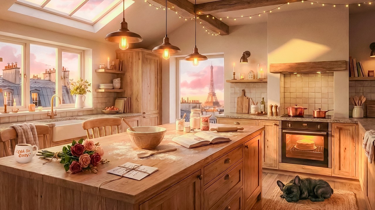 Romantic Jazz 🕯 Cozy Evening in a Paris Kitchen | 2 Hours