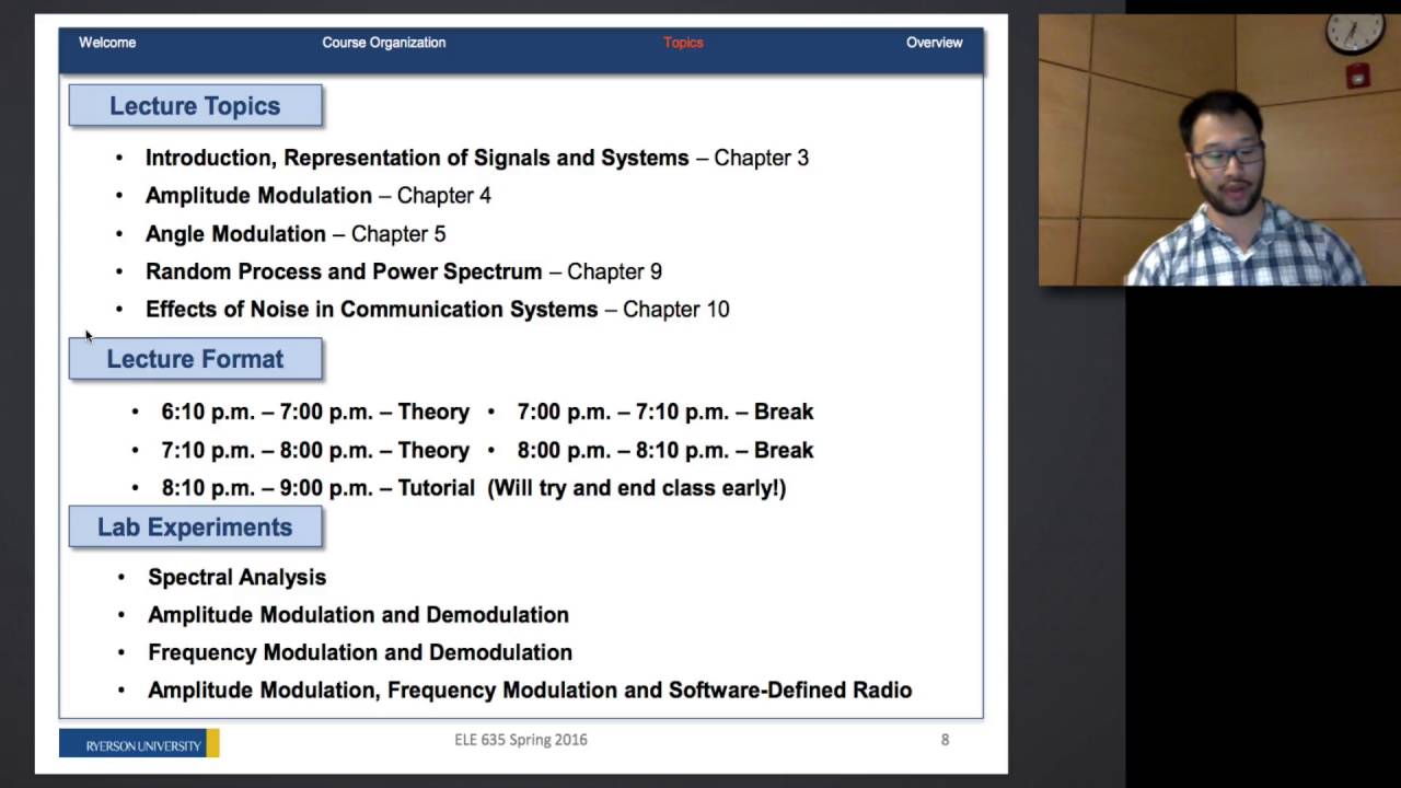 Ryerson University - ELE 635 - Communication Systems - Lecture 1, Part 1