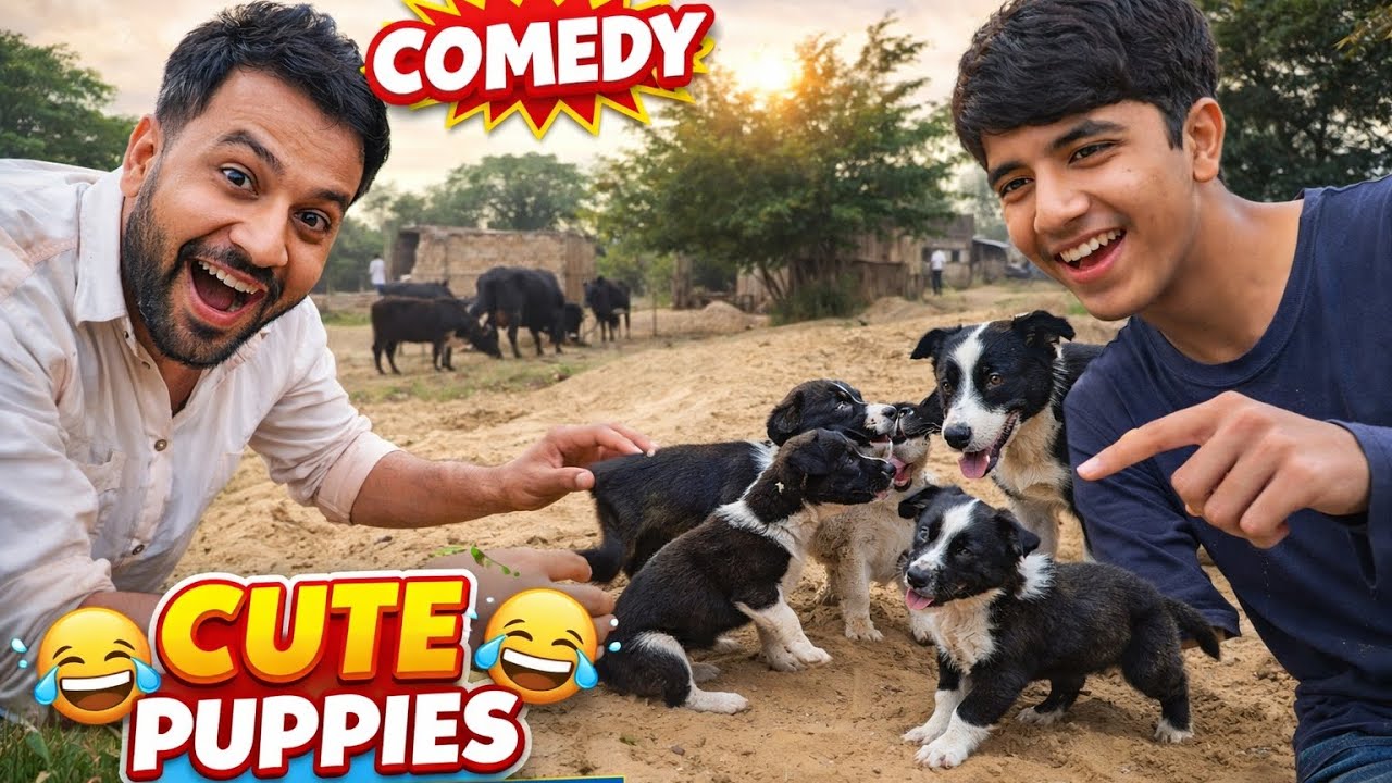 Gaon Mein Cute Puppy Ke Saath Full Comedy 😂🐶