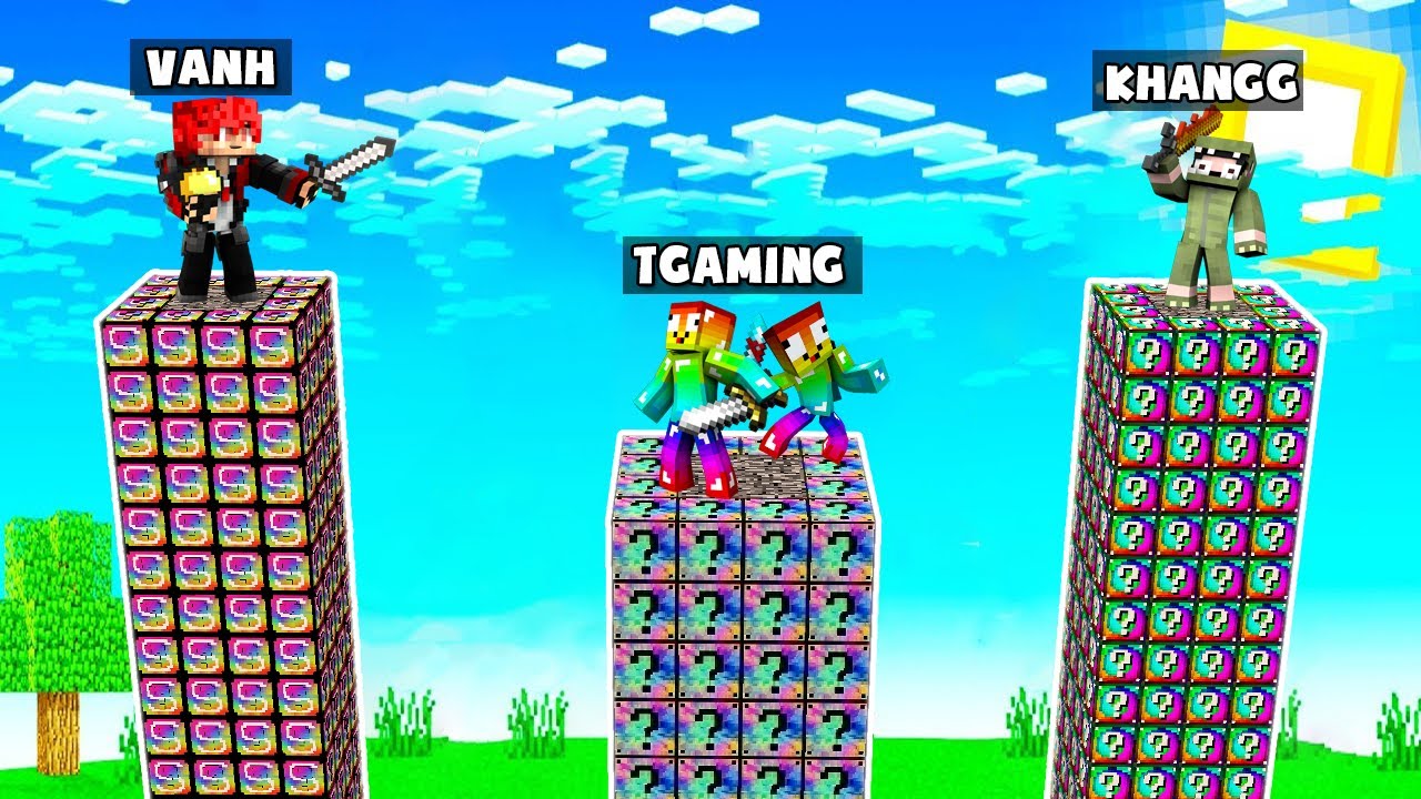 MINI GAME : CUỘC CHIẾN SINH TỒN TRÊN THÁP LUCKY BLOCK CẦU VỒNG ** THỬ THÁCH NOOB SỐNG SÓT LÂU NHẤT