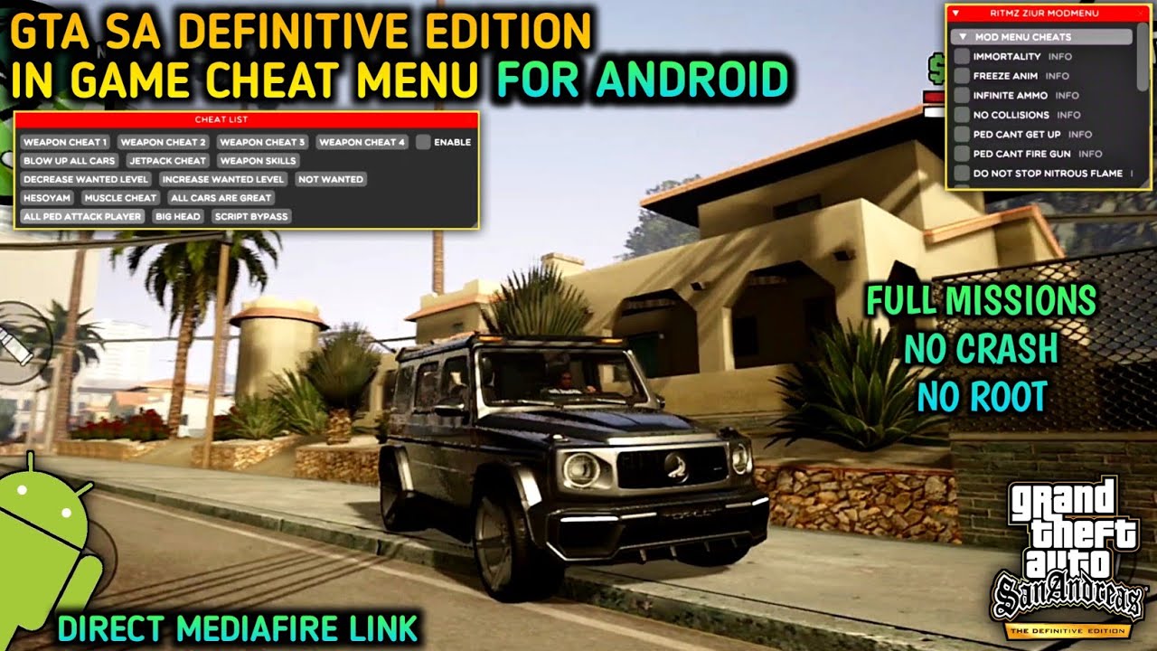 GTA SA DEFINITIVE EDITION CLEO CHEAT MENU FOR ANDROID 🔥