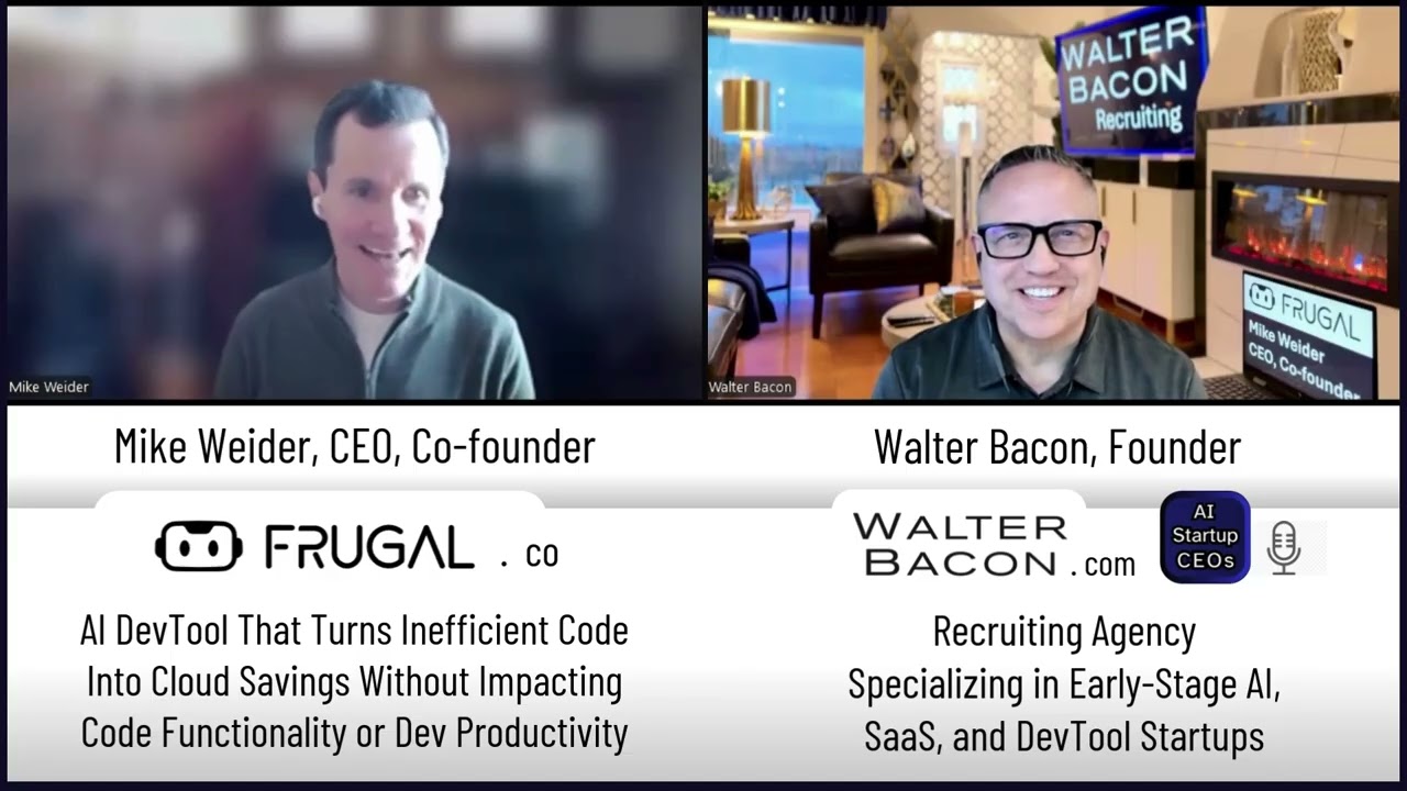 AI DevTool Startup CEO Mike Weider Frugal AI for YouTube