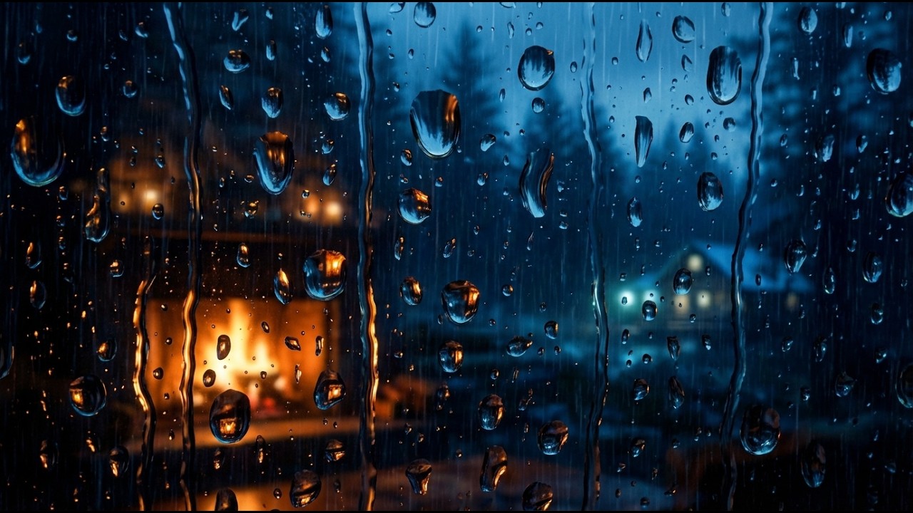 Heavy Rain Hitting the Window 🌧️ Powerful Thunderstorm Sounds for Sleep