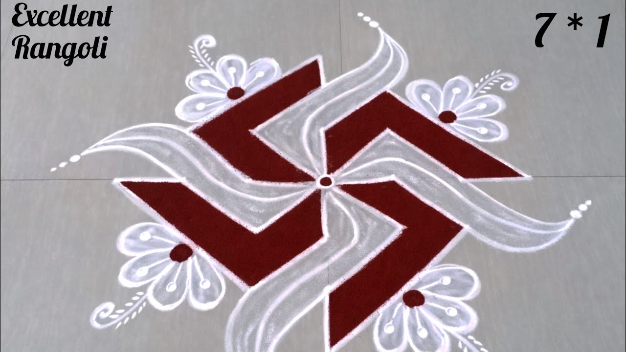 🌺Friday small padi kolam 🌺7*1 dots rangoli #yt #trending #viral #new #video @excellentrangoli