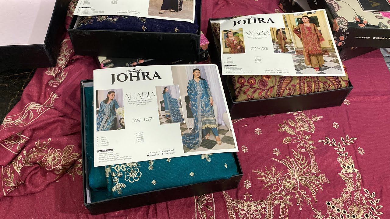 Johra New Volume Anabia | Lexury Peach Leather Embroidered With Embroidered Wool Duppata