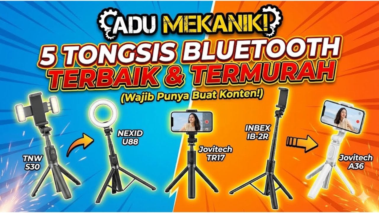 ADU MEKANIK! 5 Tongsis Bluetooth Terbaik & Termurah (Wajib Punya Buat Konten!)