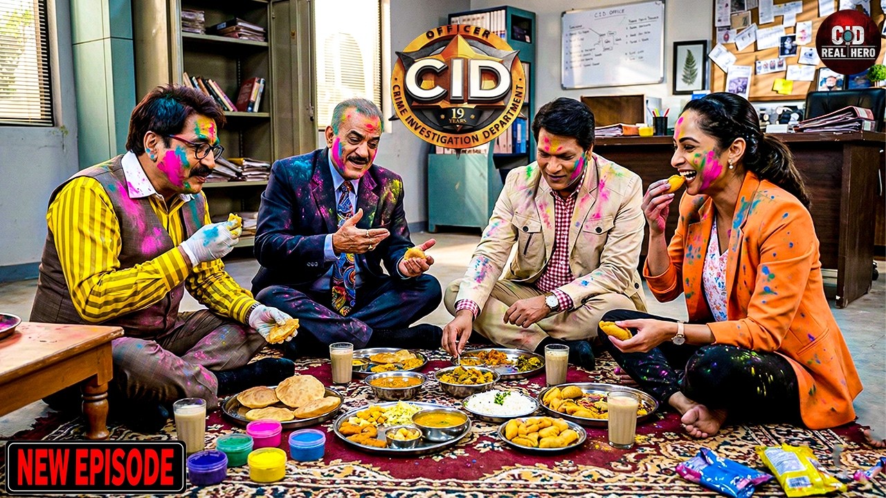 सालुंखे ACP प्रद्युम्न अभिजीत और पूर्वी ने होली खेलने के बाद एक साथ खाना खाया | CID | Latest Episode