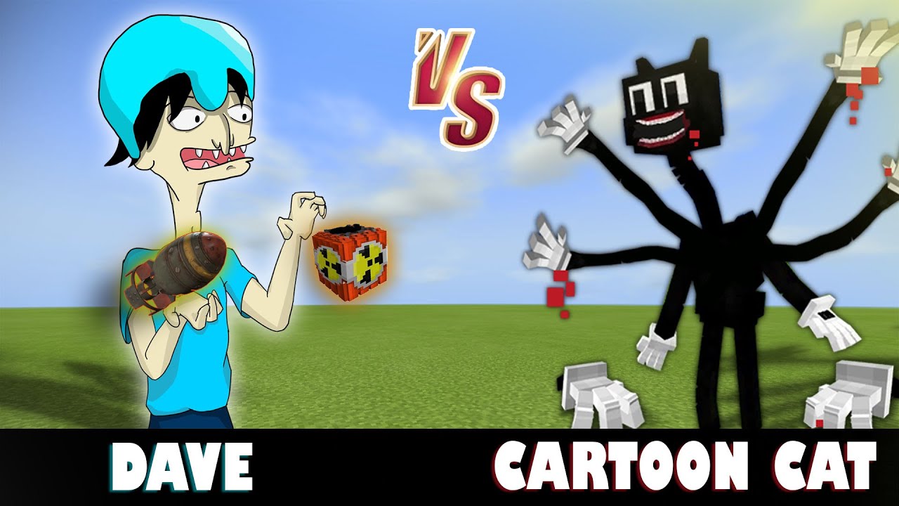 (me) Dave vs. Cartoon Cat (Bendy The Demon18) | Minecraft (I RAGED!)