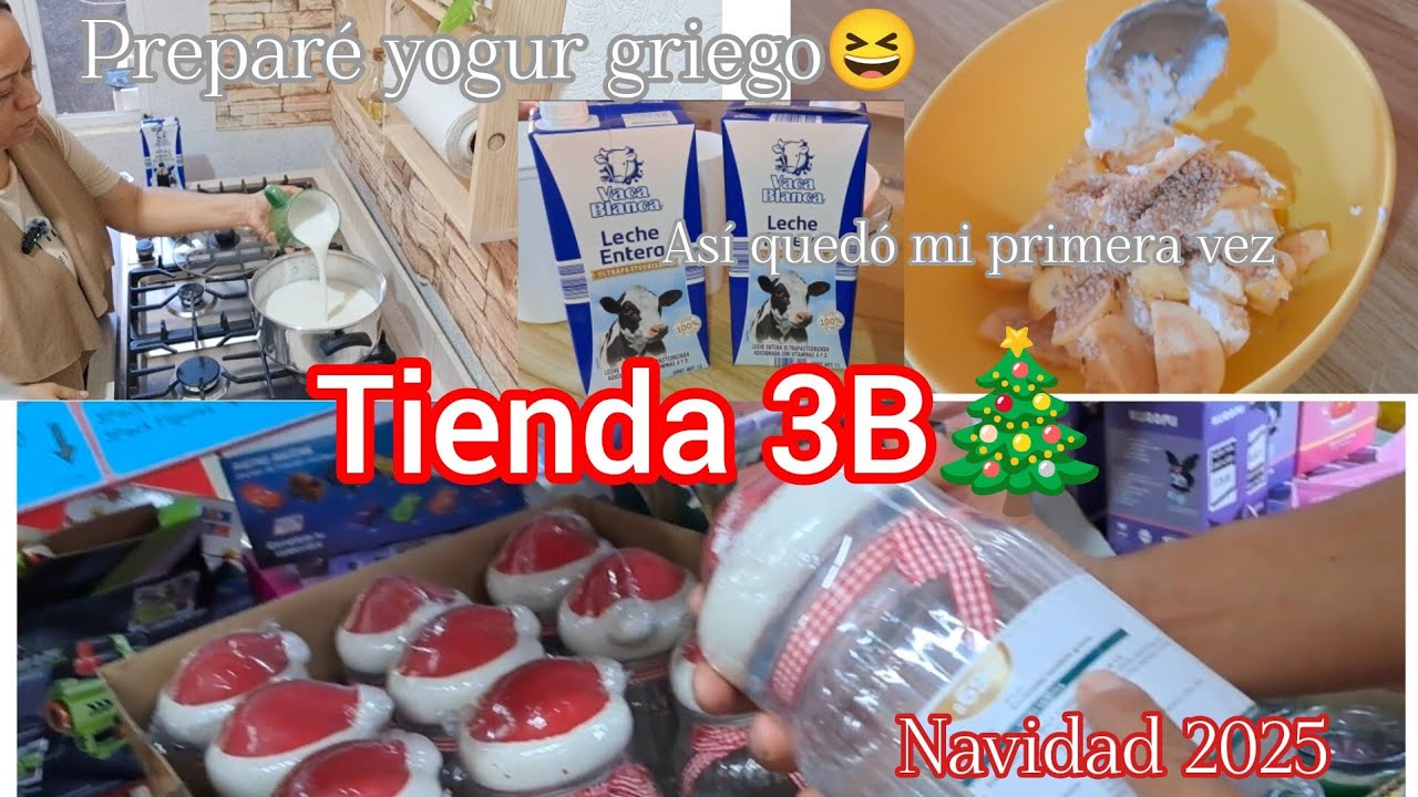 ✅️Tiendas 3B🎅🎄 Decoración navideña 2025 + yogur griego con leche vaca blanca de la 3B🫠