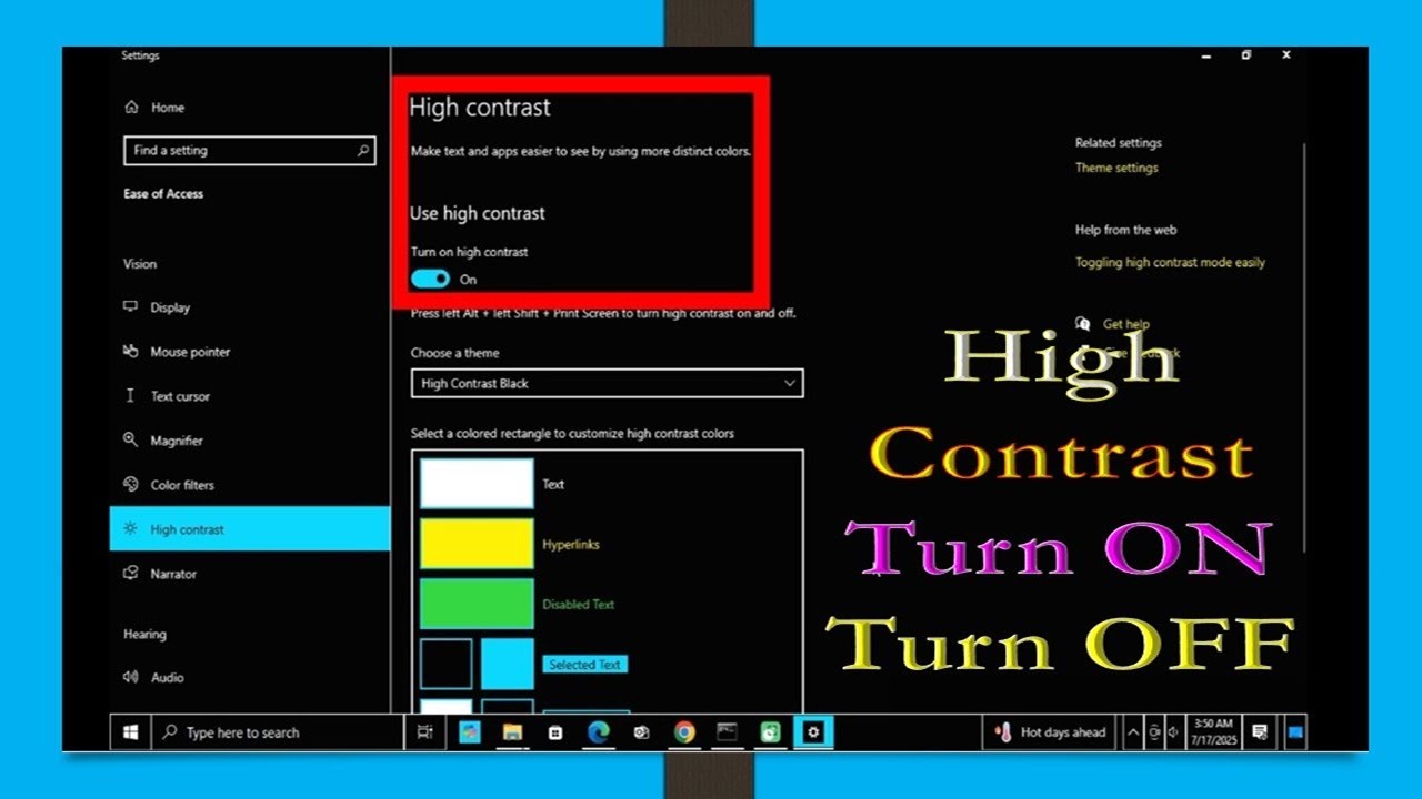 How To Turn ON or Turn Off High Contrast Mode On Windows 10/11 [Tutorial]