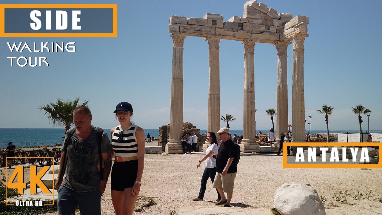 SIDE, TURKEY WALKING TOUR 4K | Walking in Side Ancient City | Turkey Travel Guide 2023