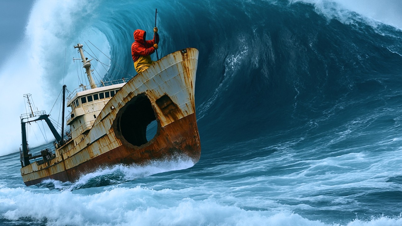 &iquest;C&oacute;mo se PESCA en ALTAMAR con OLAS de 50 Metros? Desafiando el Mundo Marino