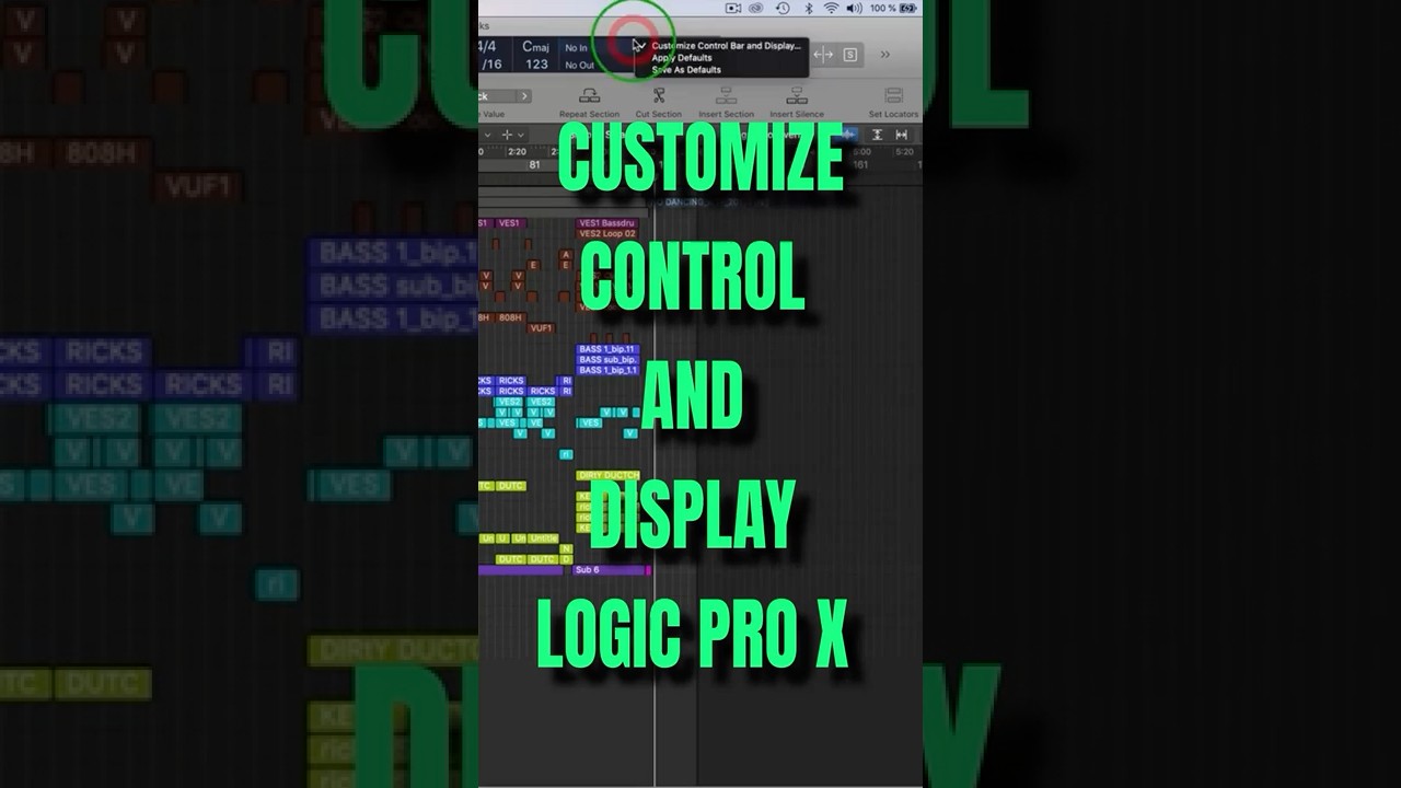 Customize Control And Display   LOGIC PRO X