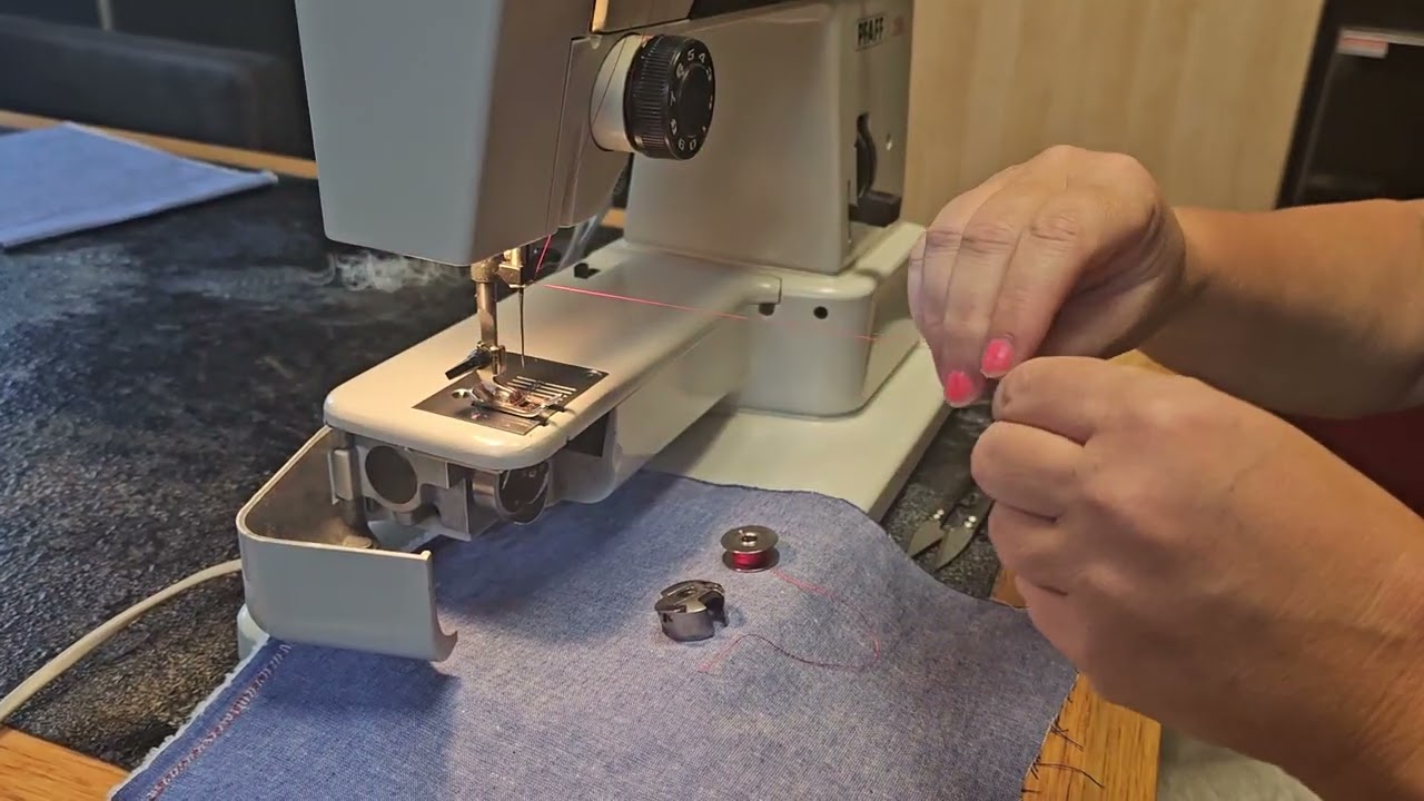 Ober, Unter  N&auml;hmaschine PFAFF 285  einf&auml;del, Заправка швейной машины threading a sewing machine