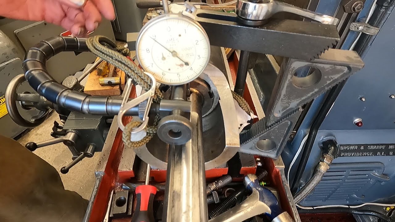 Brown & Sharpe Milling Machine restoring spindle Timken bearing clearance set.