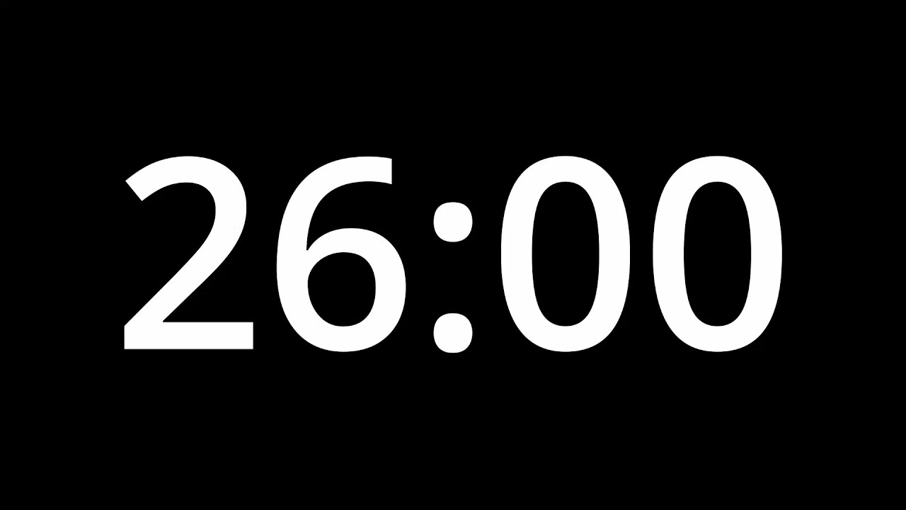 26 MINUTE TIMER - No Sound - Full HD 1080p - COUNTDOWN