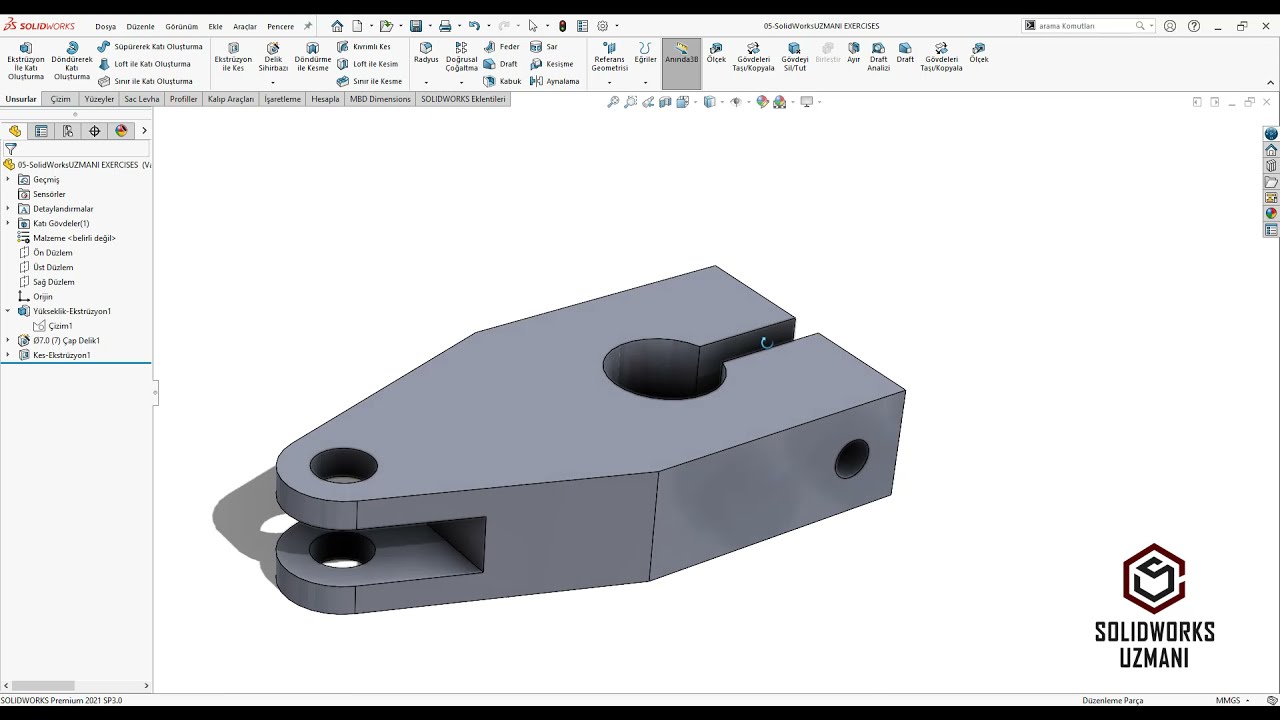 05 SolidWorks ile İmalat Resmi Oluşturma , SolidWorks Teknik Resim , SolidWorks Drawing course