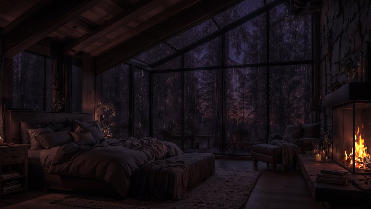 Sueño Profundo con Lluvia en Cuarto | Relajación Continua para Dormir Rápido Toda la Noche