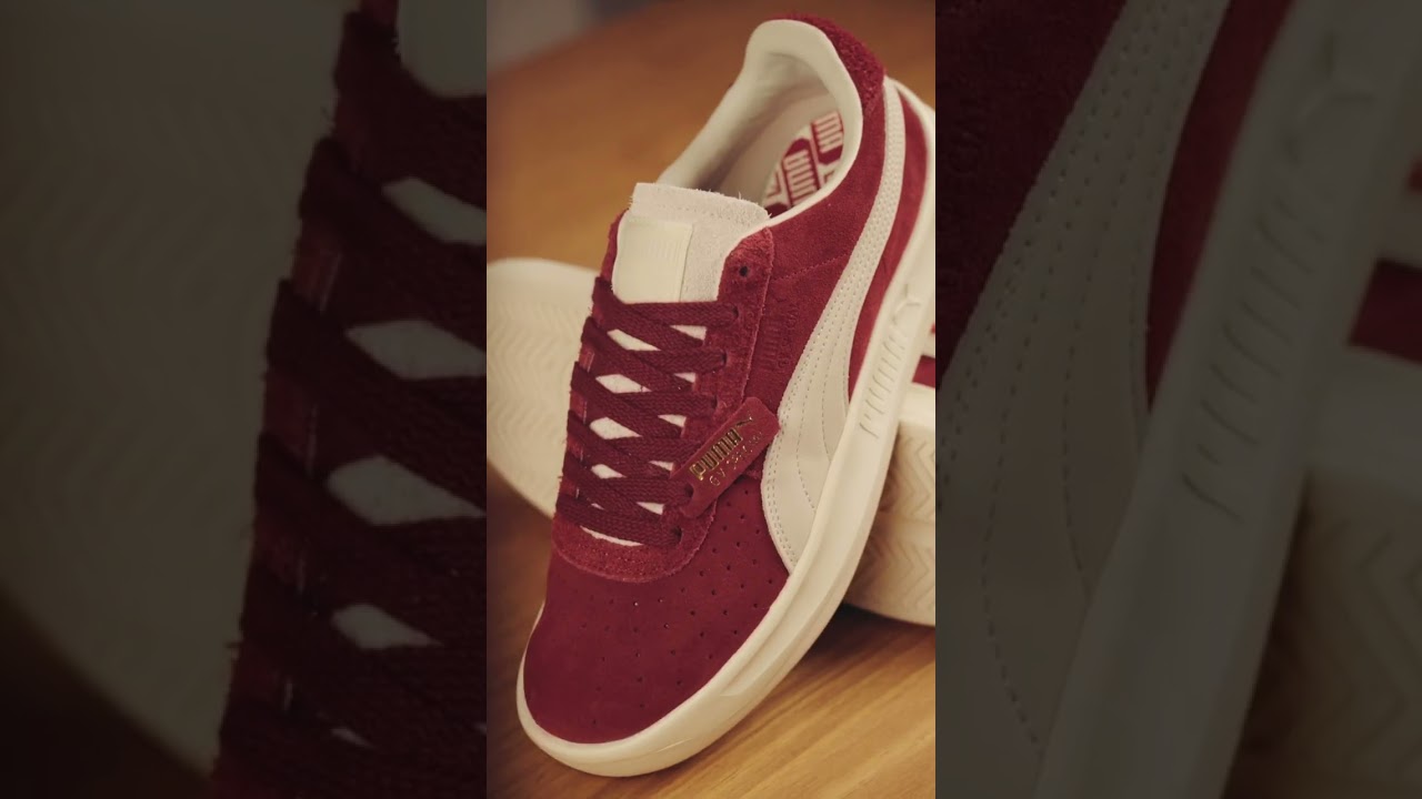 Puma GV Special Trainer in Deep Red. The memorable 80s Casuals collectible tennis shoe