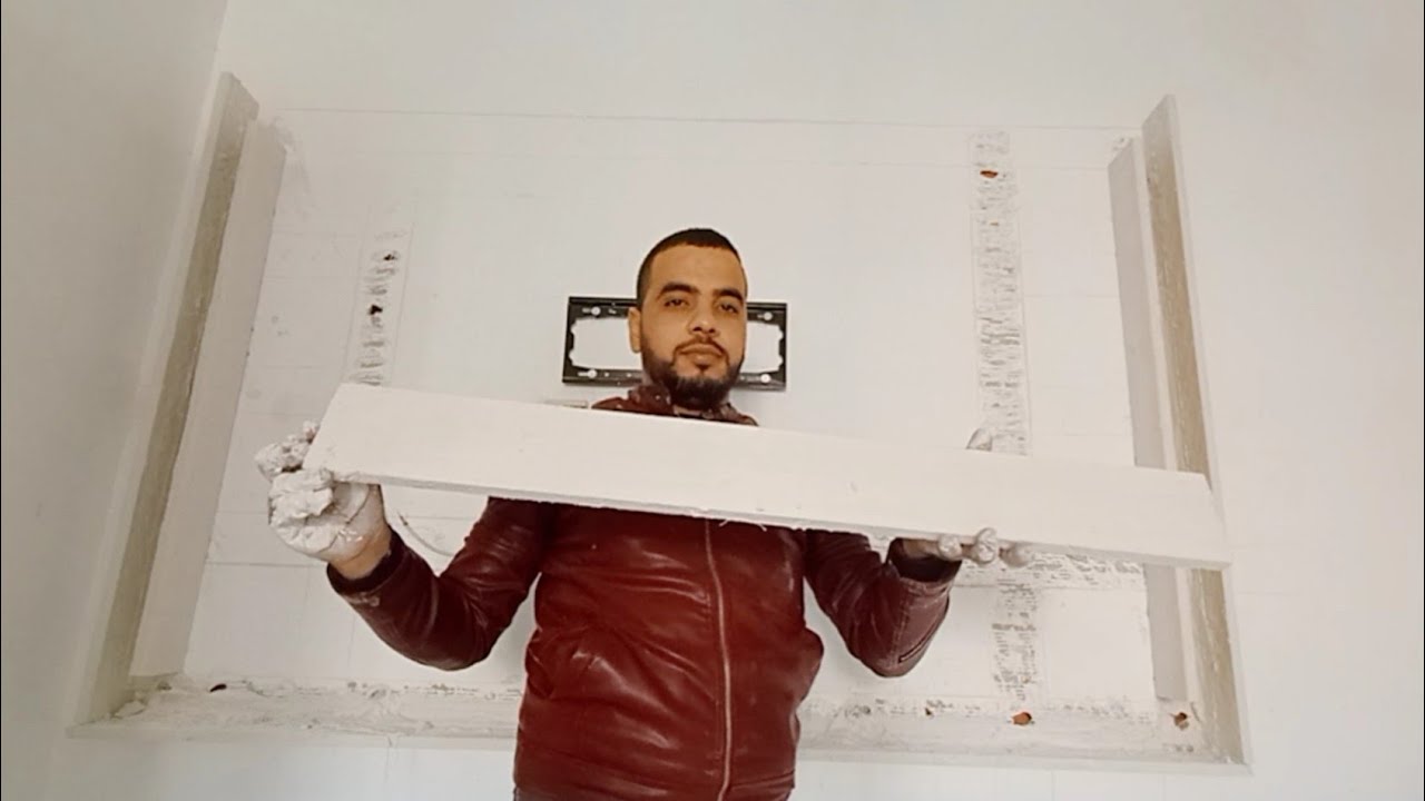 تعلم كيف تركب ديكور شاشه تلفاز او مكتبه من الجبس للمبتدئين &Eacute;cran plasma TV