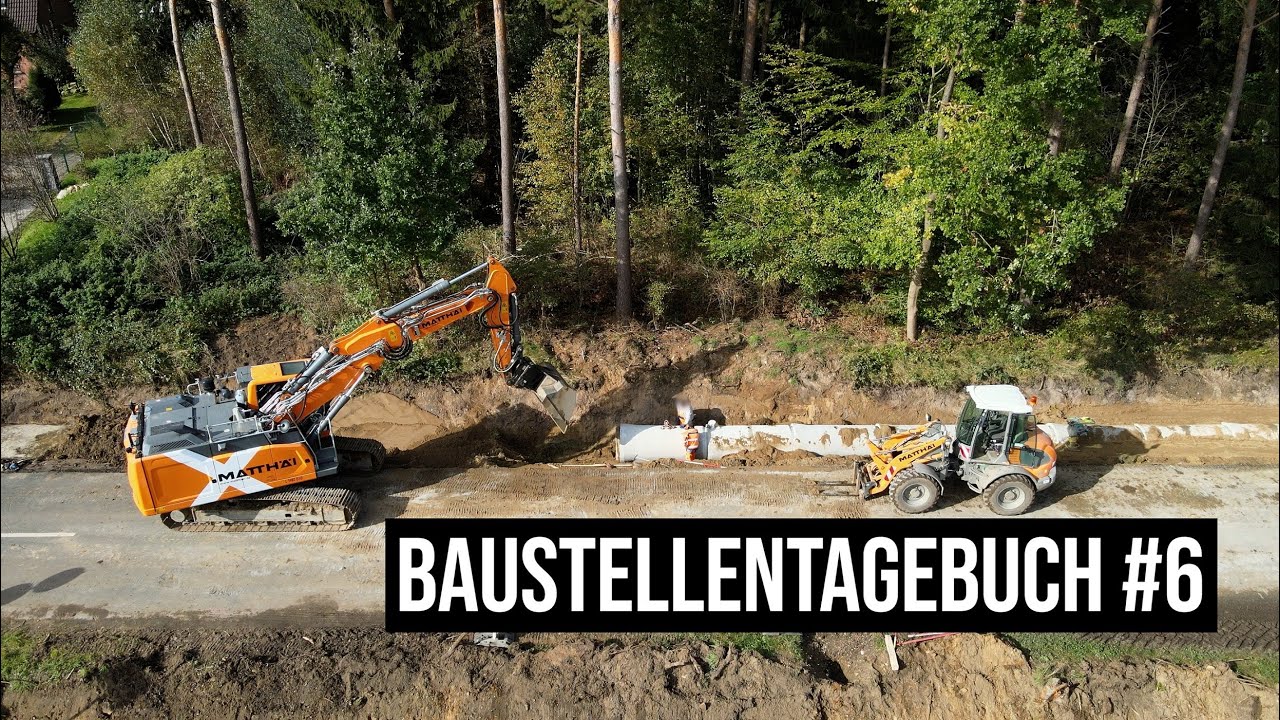 Baustellentagebuch #6 | Betonkanal verlegen mit Liebherr R926 G8