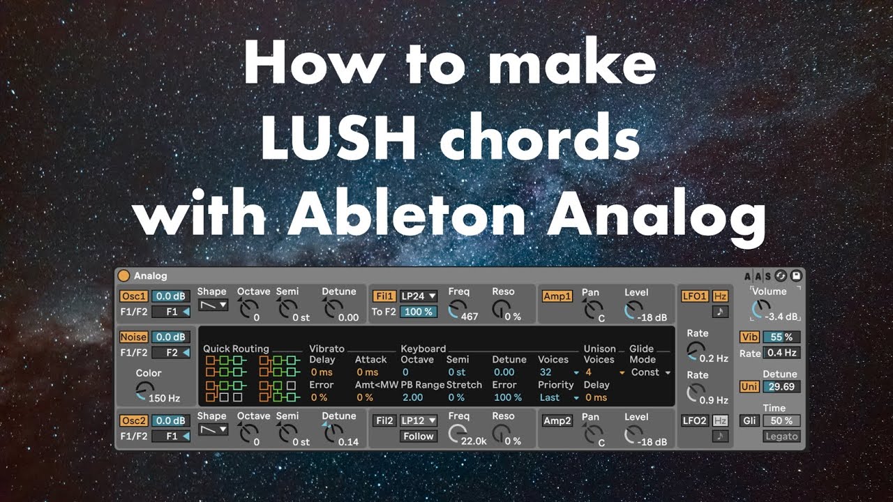 Let&rsquo;s make Ableton Analog synth chords lush and lively!