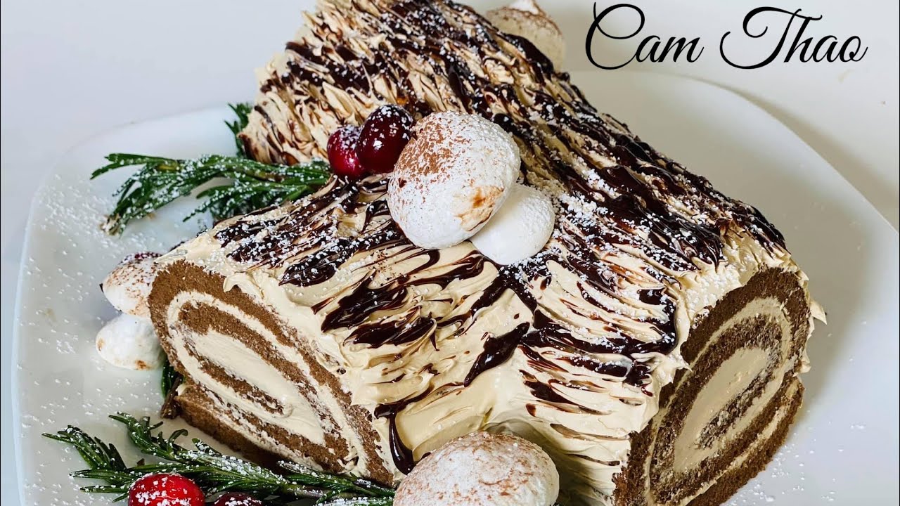 (ENGSUB) Cách Làm Bánh Khúc Cây Buche de Noel | Ngon Mịn, Đẹp Sang, Hương Vị Cà Phê #CamThao