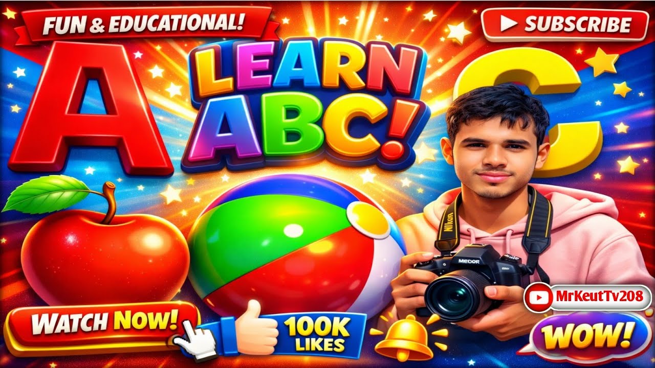 A For Apple | B For Ball | Alphabet Song | ABCD Rhymes . Nursery Rhymes  Mr Keut TV#KidsEducation 🥎🌞
