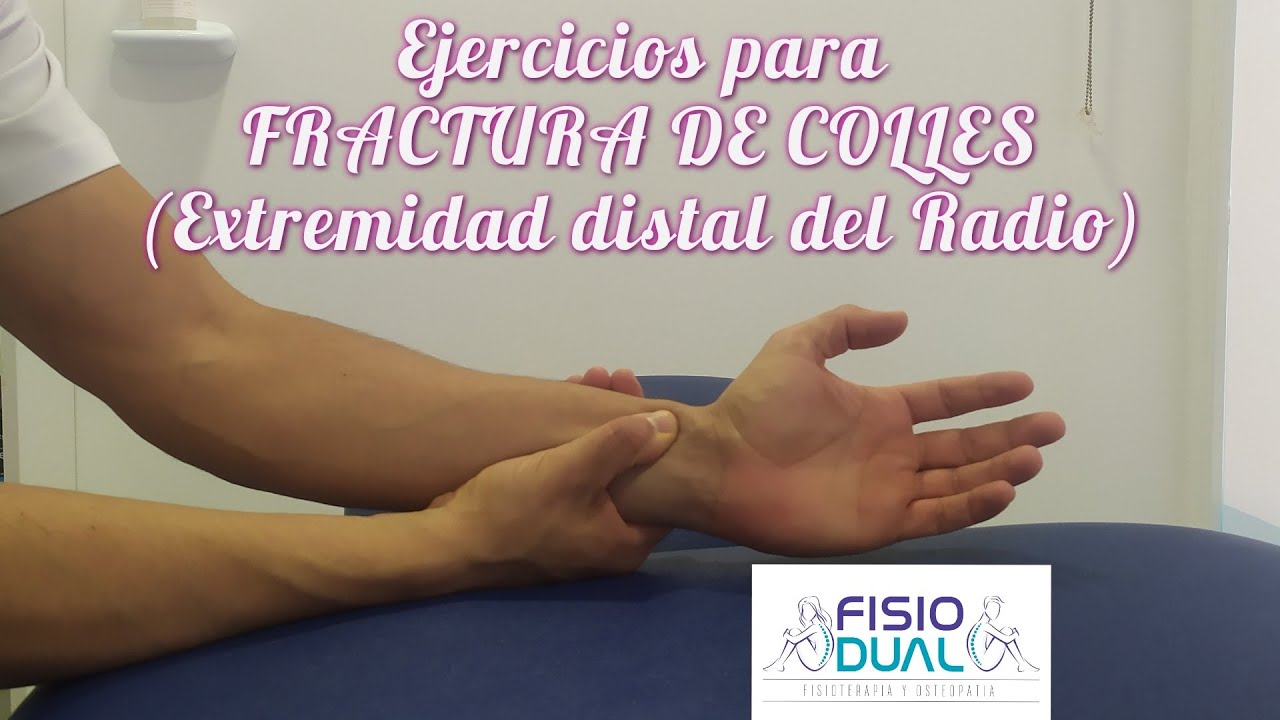 Ejercicios para FRACTURA DE COLLES ( EXTREMIDAD DISTAL DEL RADIO)