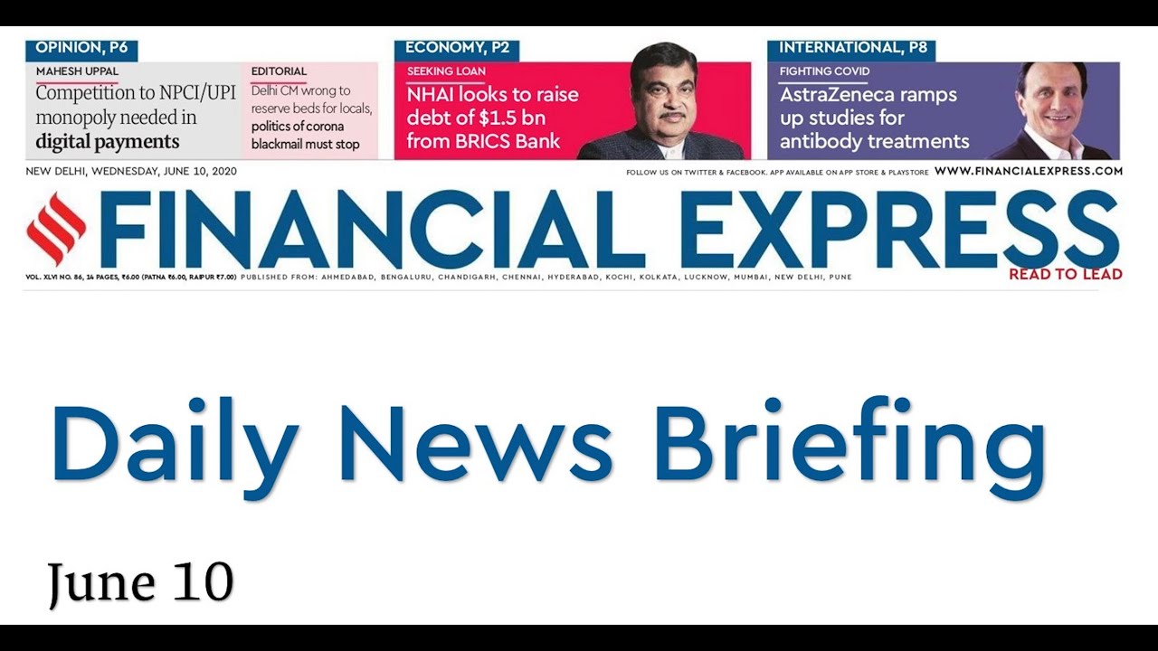 News with Financial Express, June 10, 2020
