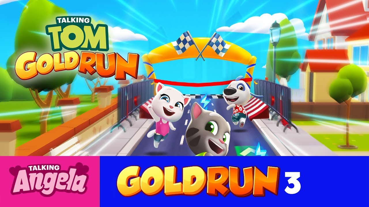 My Talking Angela Gold Run Играйте в Хэллоуин для детей Полный эпизод № 3