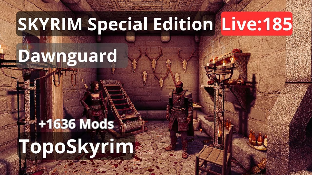 🔴⚔️ Dawnguard Ep06 | Skyrim SE +1636 MODS GAMEPLAY | Live: 185
