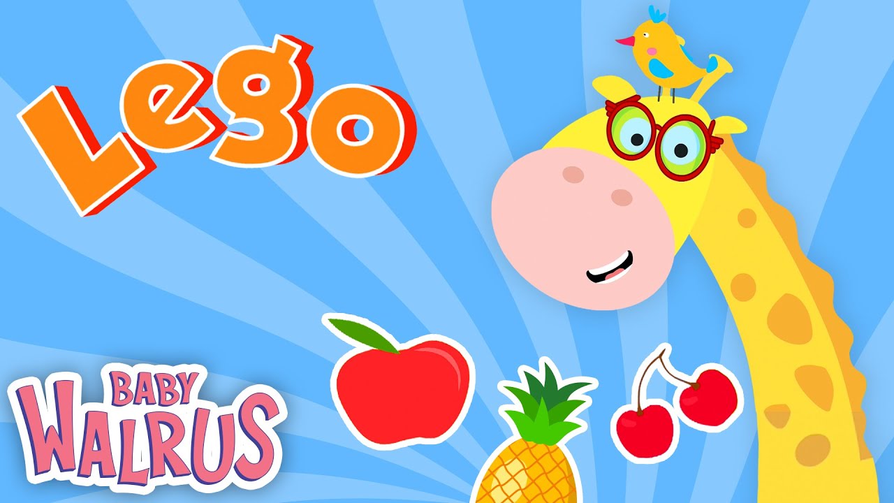 Tierfreunde – Erfahren Sie mehr über Früchte mit Lego | Lernserien für Babys 0-2 🦒 🍎
