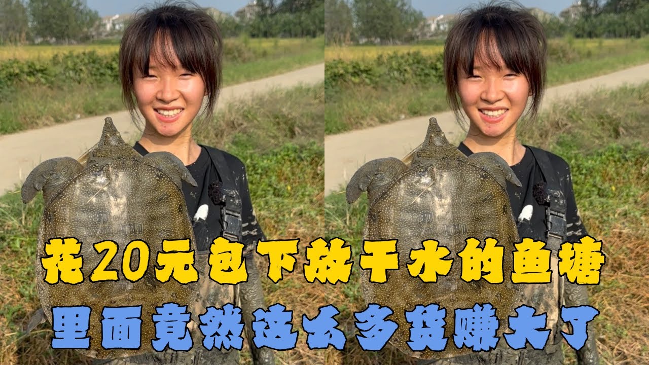 花20元包下放干水的鱼塘，里面竟然这么多货赚大了！